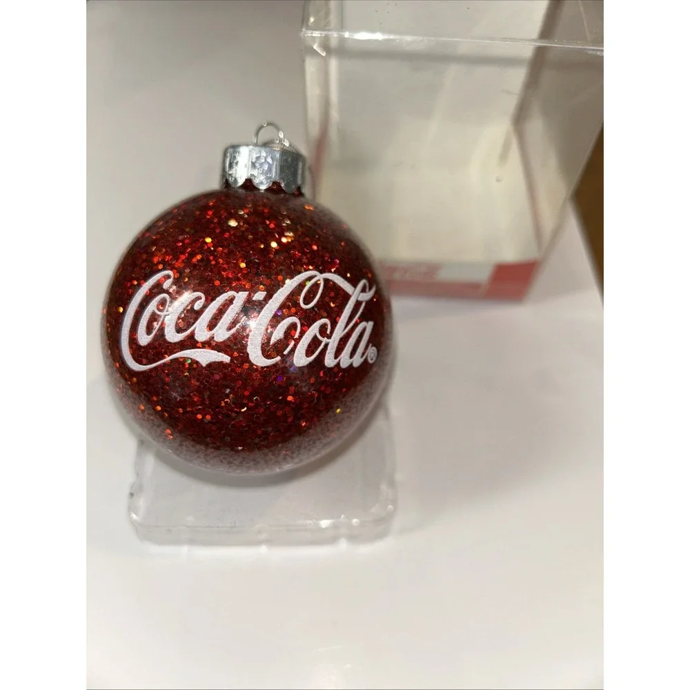 Coca-Cola®‎ Glittered Glass Ball Ornament CC4161 w